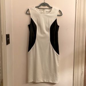 Calvin Klein size 4 white and leather dress